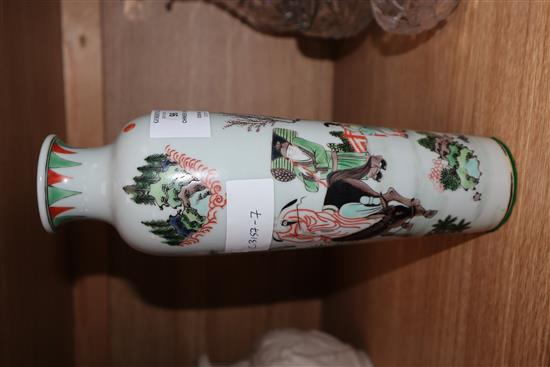 A Chinese famille verte vase height 27cm